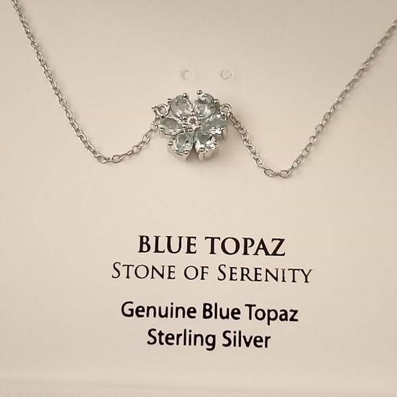 NIB NWT Blue Topaz (Stone of Serenity) Necklace - Picture 3 of 4